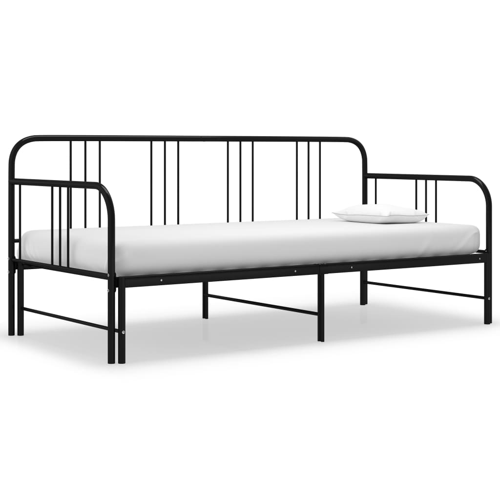 Pull-out Sofa Bed Frame Black Metal 90x200 cm - Casper Homes