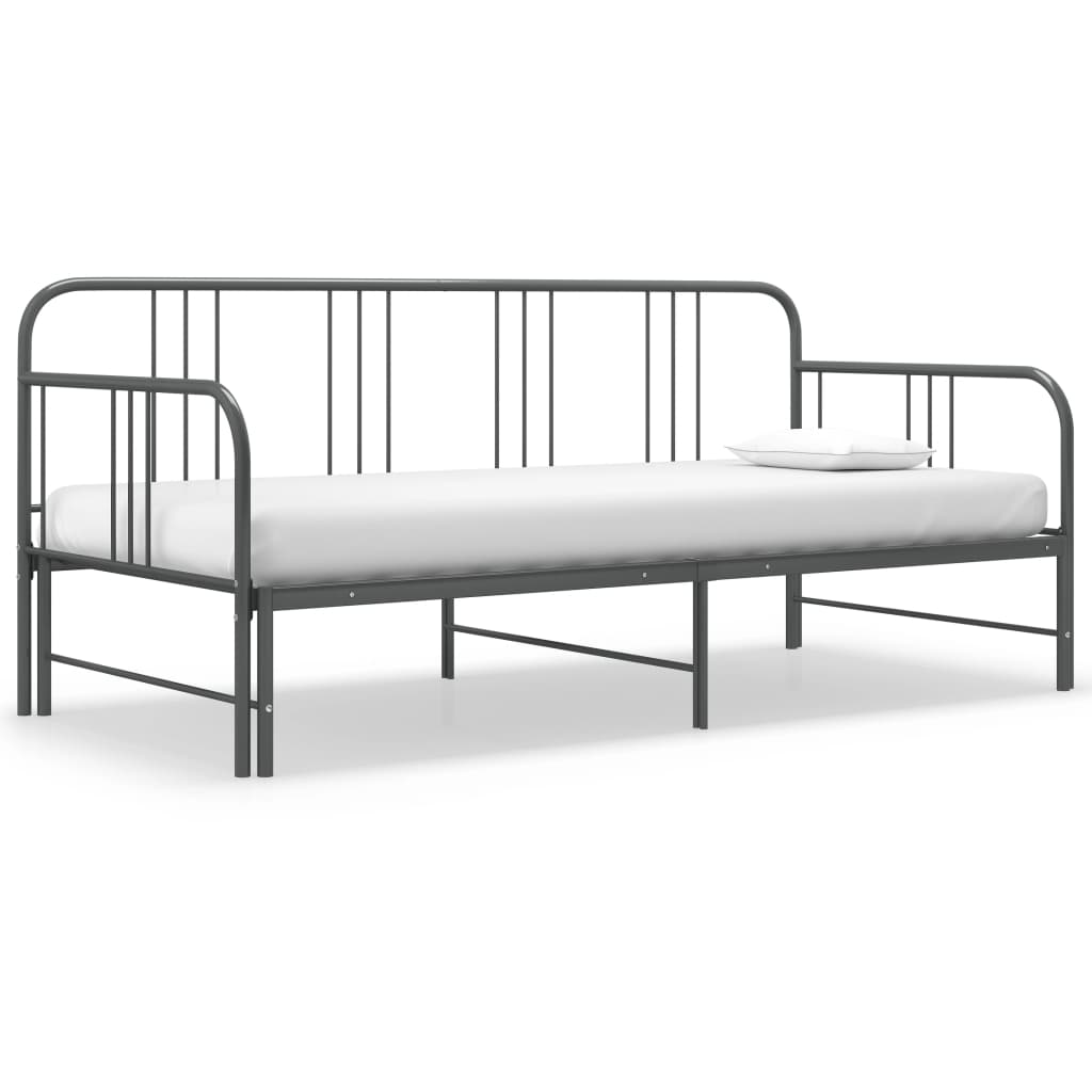 Pull-out Sofa Bed Frame Grey Metal 90x200 cm - Merkel Designers