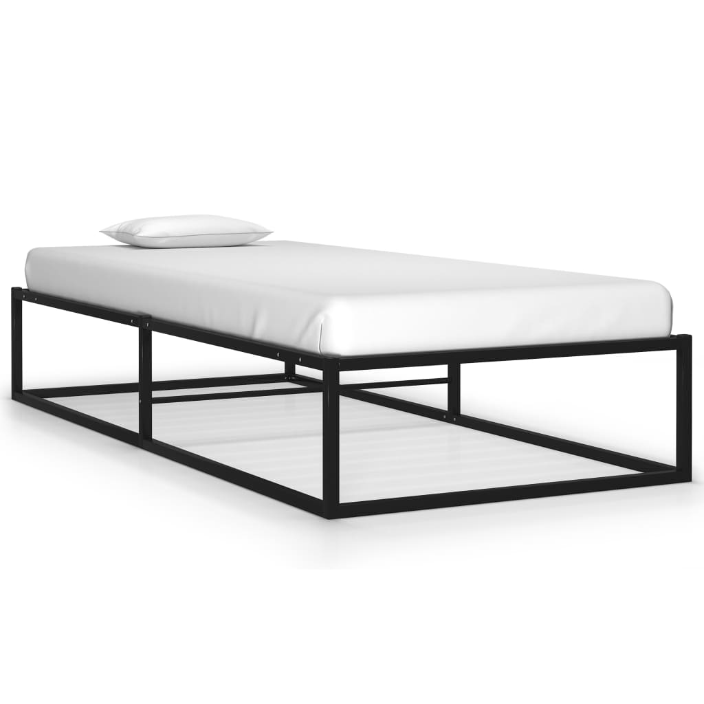 Bed Frame Black Metal 100x200 cm - Style and Chic