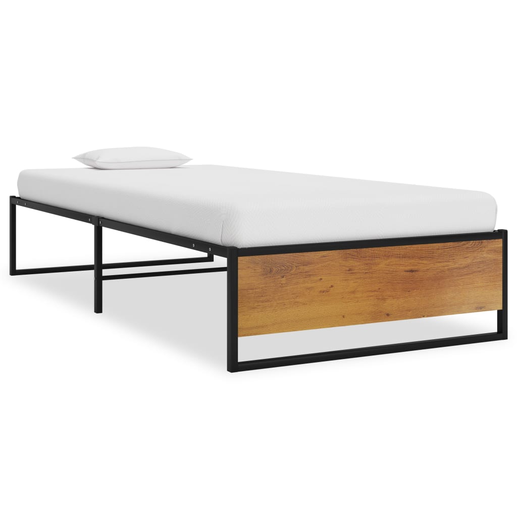 Bed Frame Black Metal 100x200 cm - Style and Chic