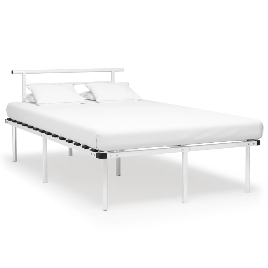 Bed Frame White Metal 120x200 cm - Sid & Sam