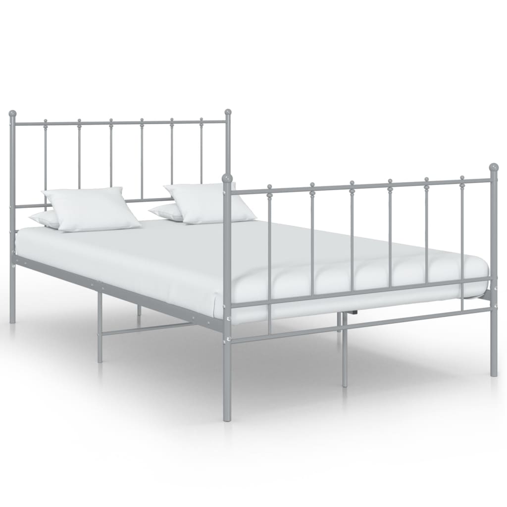 Bed Frame Grey Metal 120x200 cm - The Home Maker