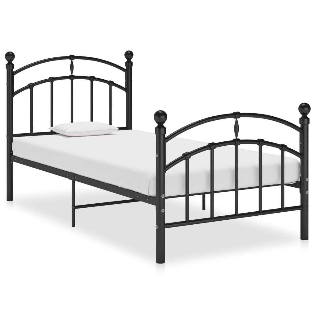 Bed Frame Black Metal 100x200 cm - Discount Dealers