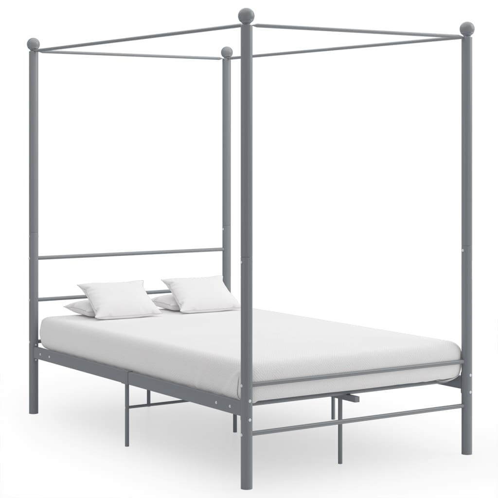 Canopy Bed Frame Grey Metal 120x200 cm - Casper Homes