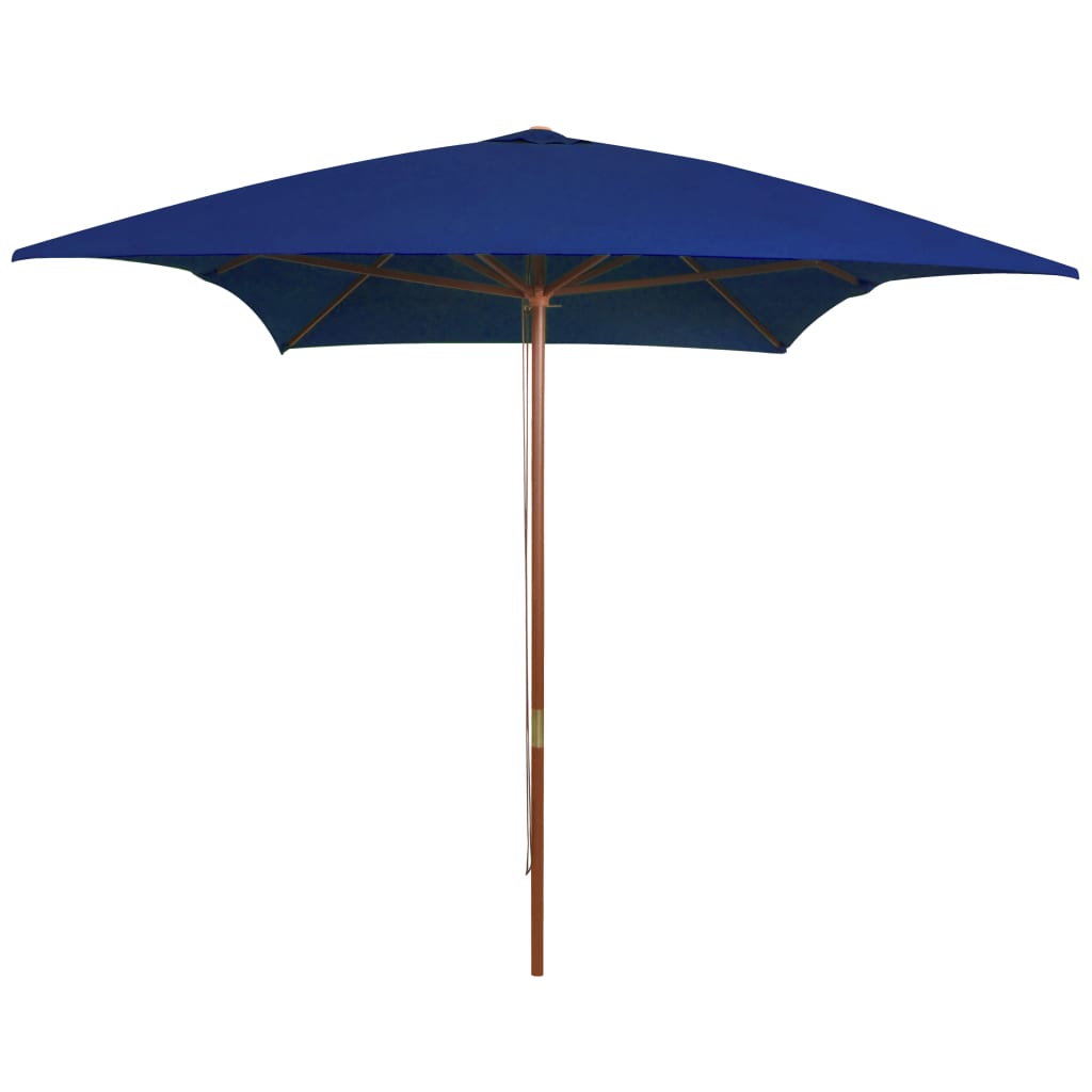 Outdoor Parasol with Wooden Pole Blue 200x300 cm - Design Hut