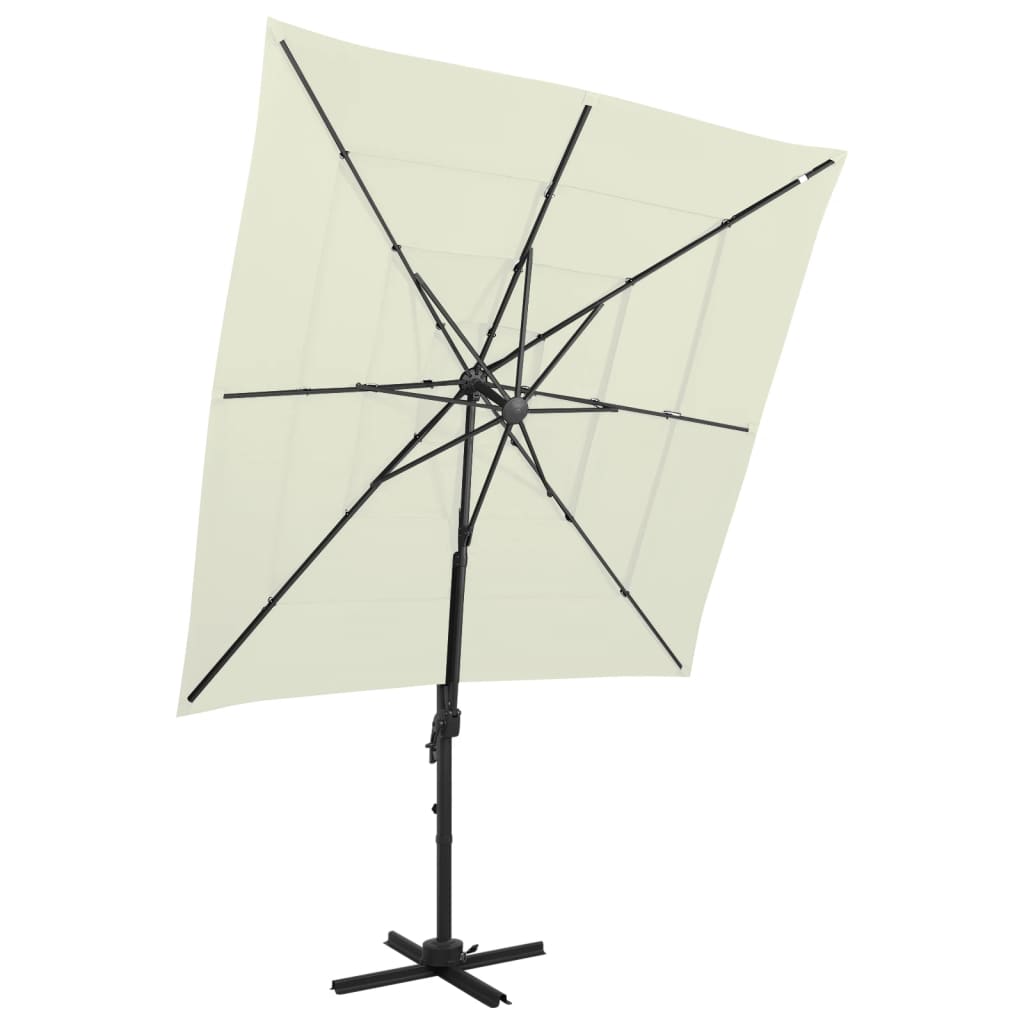 4-Tier Parasol with Aluminium Pole Sand 250x250 cm - Tyrell & Tyrell