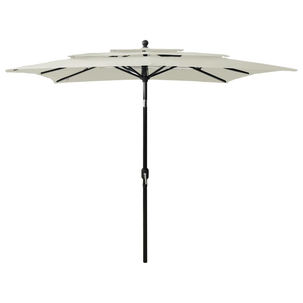 3-Tier Parasol with Aluminium Pole Sand 2.5x2.5 m - Decor Base