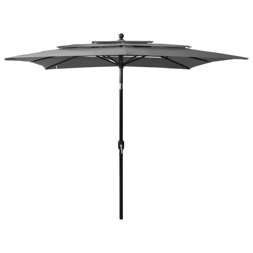 3-Tier Parasol with Aluminium Pole Anthracite 2.5x2.5 m - Design Hut
