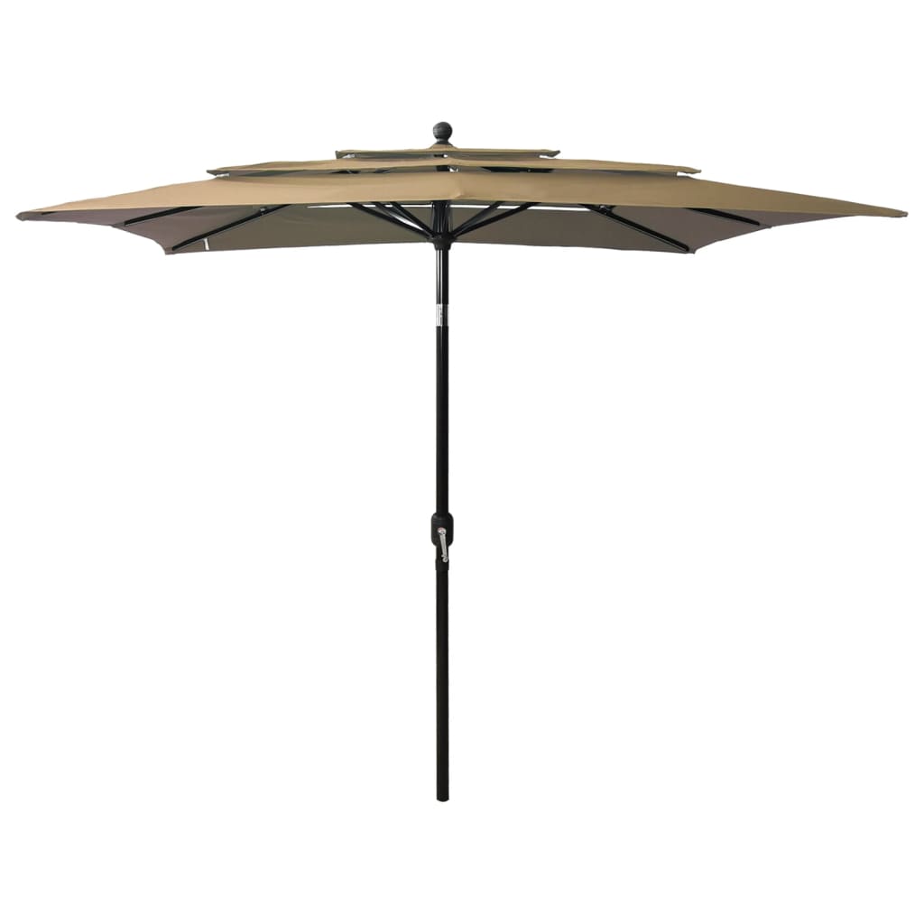 3-Tier Parasol with Aluminium Pole Taupe 2.5x2.5 m - R and M Furniture
