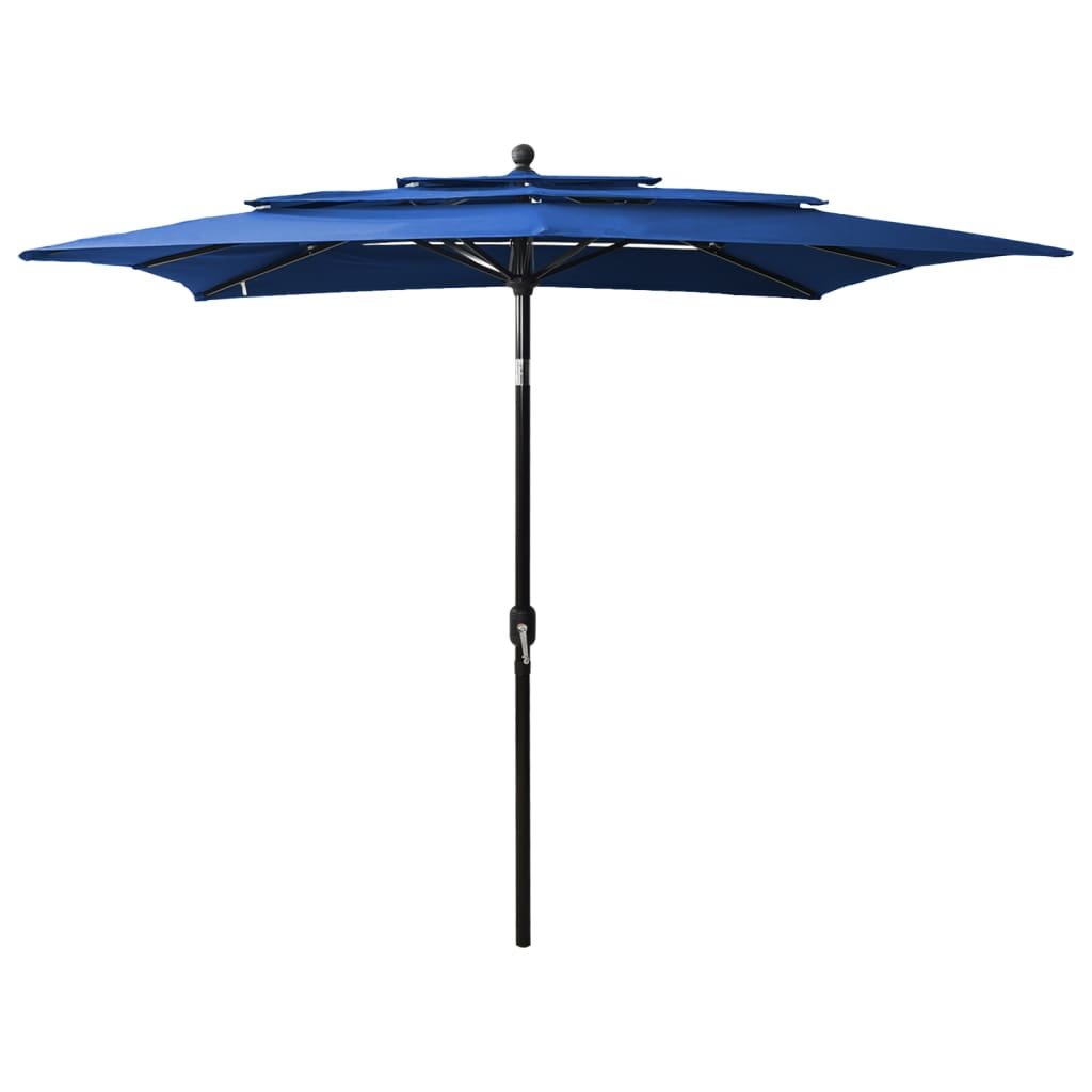 3-Tier Parasol with Aluminium Pole Azure Blue 2.5x2.5 m - Tyrell & Tyrell
