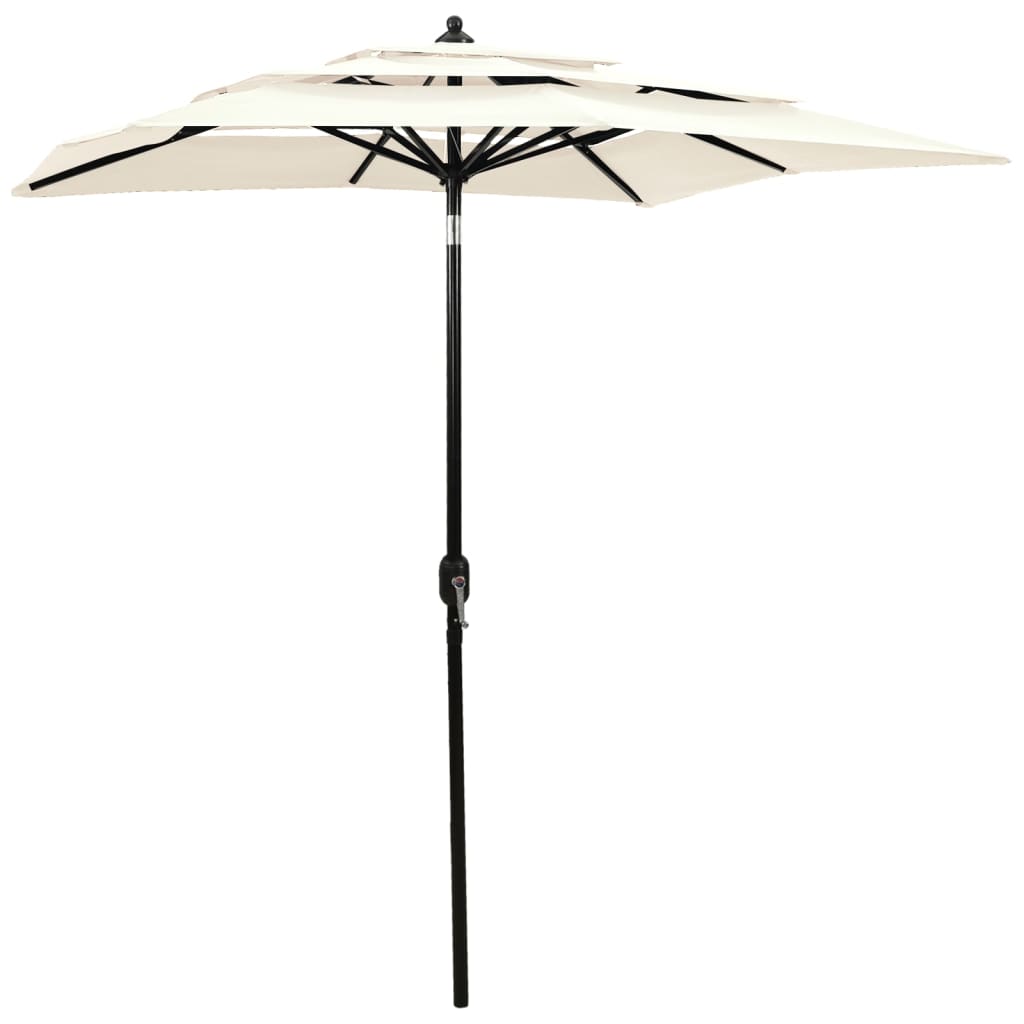 3-Tier Parasol with Aluminium Pole Sand 2x2 m - Discount Dealers