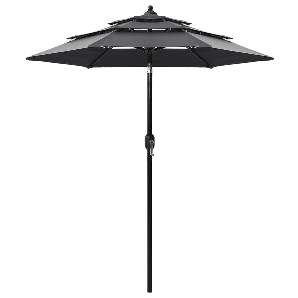 3-Tier Parasol with Aluminium Pole Anthracite 2 m - Unbeatable Bargains