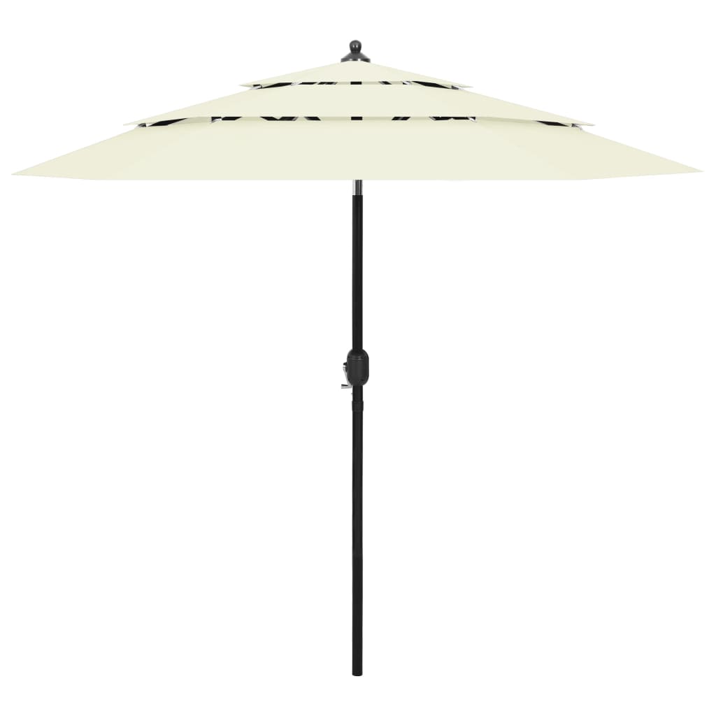 3-Tier Parasol with Aluminium Pole Sand 2.5 m - Decor Base