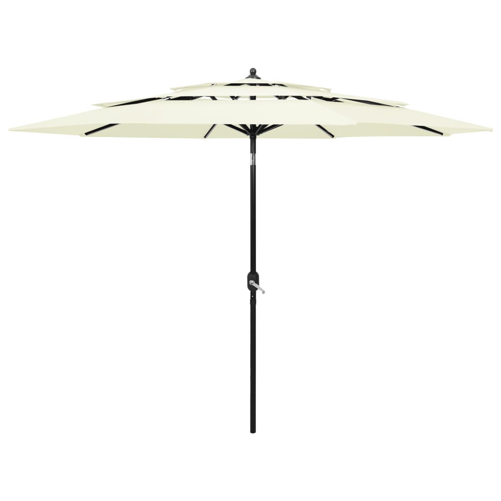 3-Tier Parasol with Aluminium Pole Sand 3 m - Unbeatable Bargains
