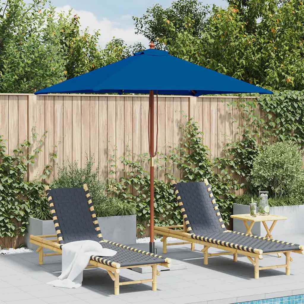 Garden Parasol with Wooden Pole Blue 150x200 cm - Sid & Sam