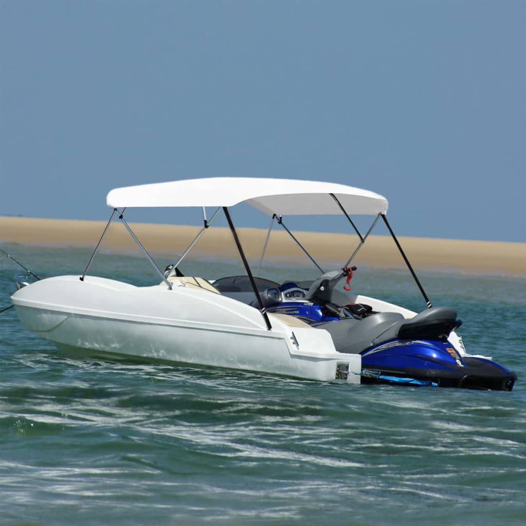 4 Bow Bimini Top White 243x(230-244)x137 cm - R and M Furniture