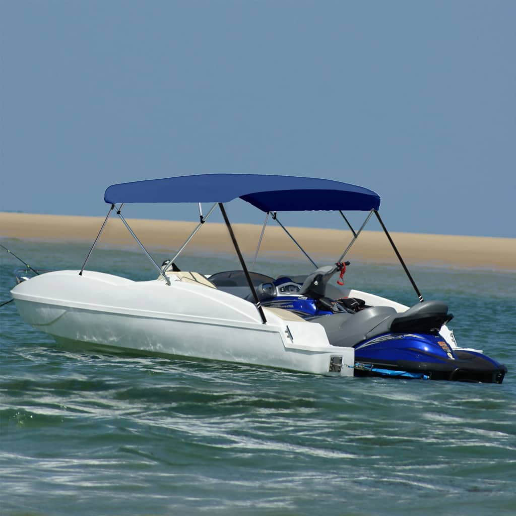 4 Bow Bimini Top Navy Blue 243x(230-244)x137 cm - Discount Dealers