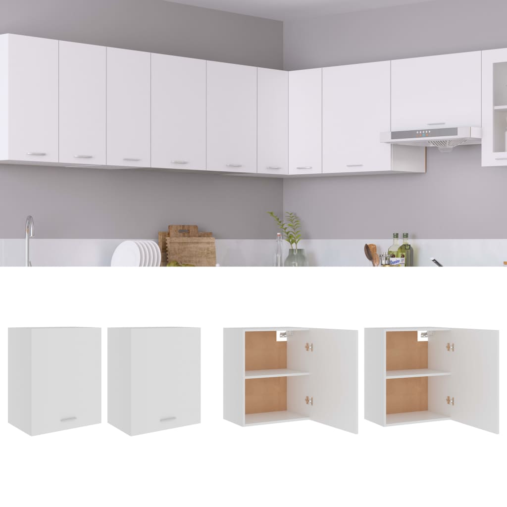 Hanging Cabinets 2 pcs White 50x31x60 cm Engineered Wood - Decor Base