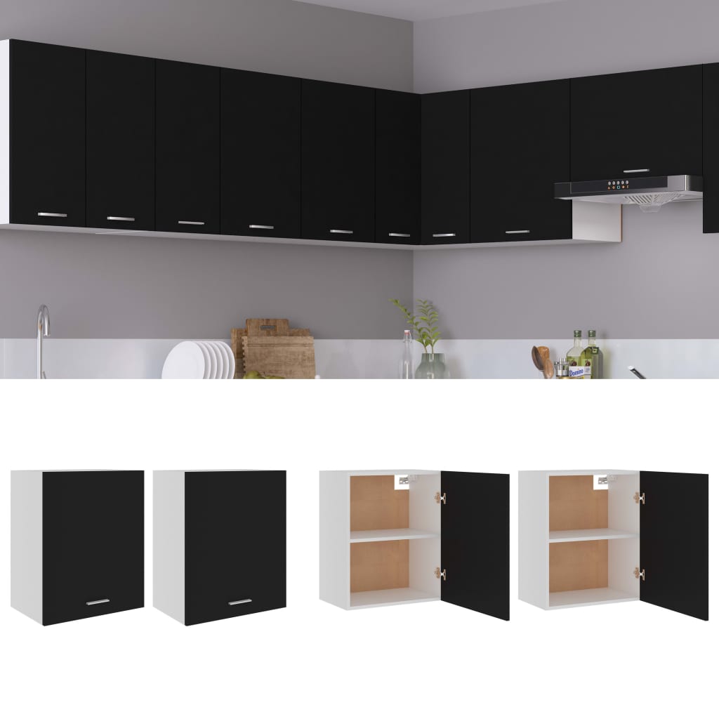 Hanging Cabinets 2 pcs Black 50x31x60 cm Chipboard - Tyrell & Tyrell