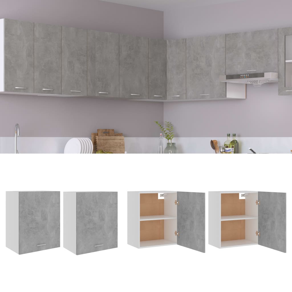 Hanging Cabinets 2 pcs Concrete Grey 50x31x60 cm Engineered Wood - Millennium Furniture