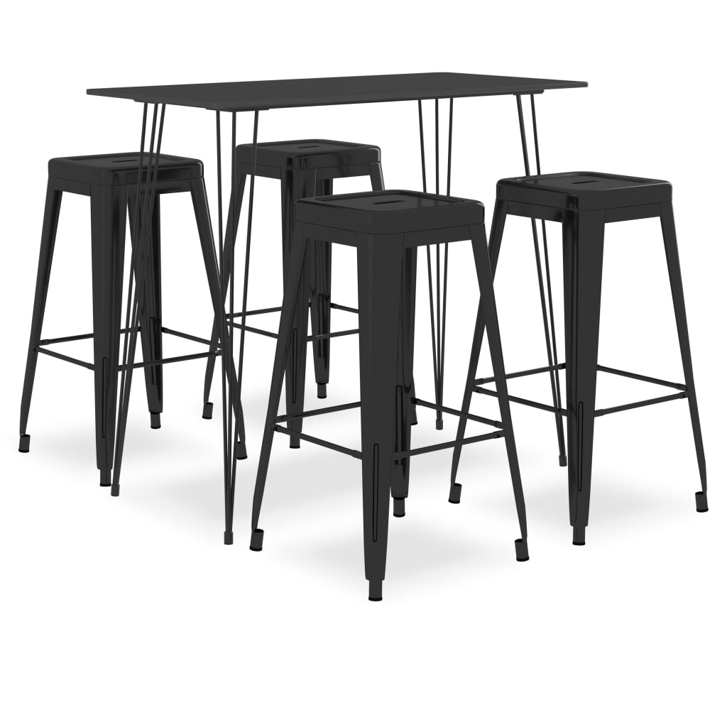 5 Piece Bar Set Black - All Things Good