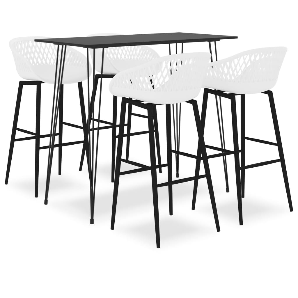 5 Piece Bar Set Black and White - Merlin Deals