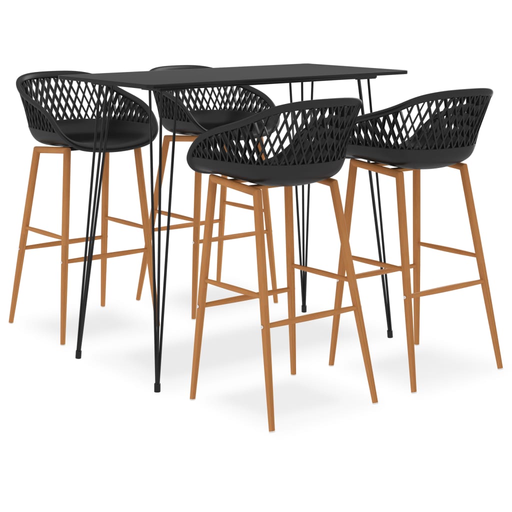 5 Piece Bar Set Black - Millennium Furniture