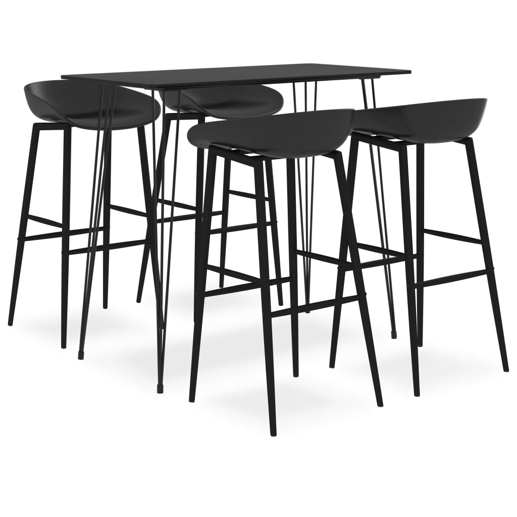 5 Piece Bar Set Black - Merlin Deals