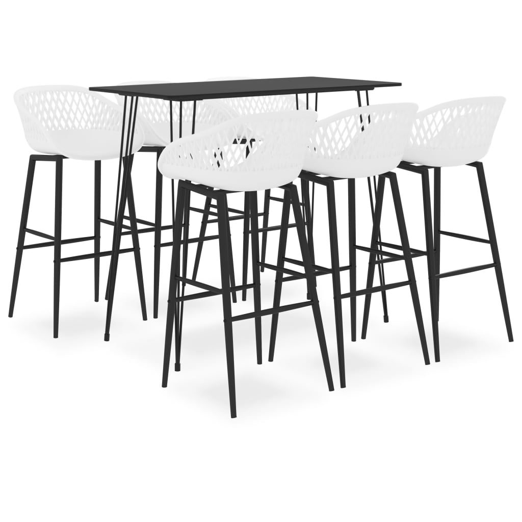7 Piece Bar Set Black and White - All Things Good
