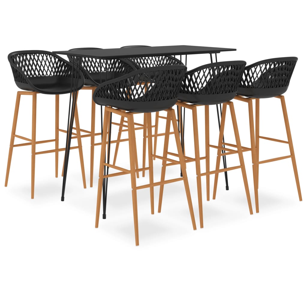 7 Piece Bar Set Black - All Things Good
