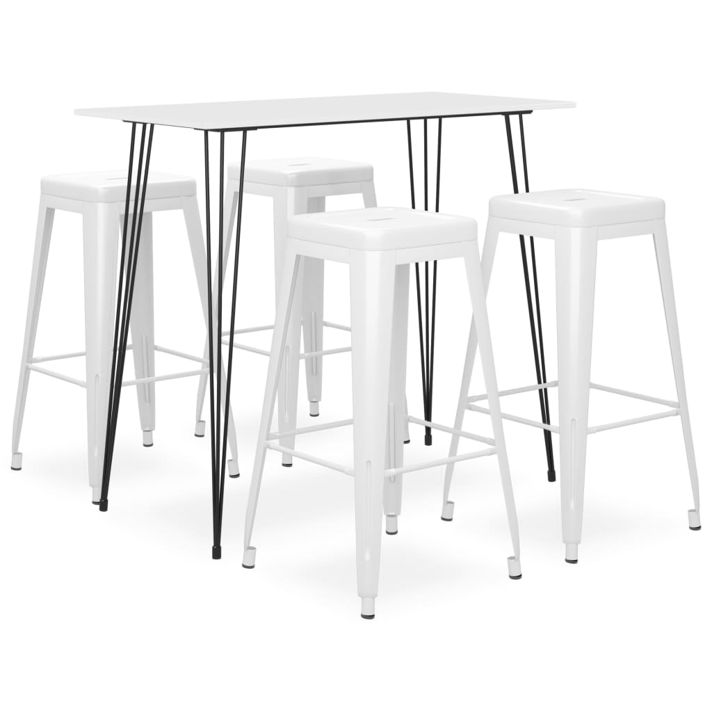 5 Piece Bar Set White - All Things Good