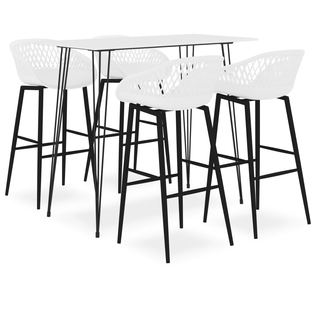 5 Piece Bar Set White - Decor Base