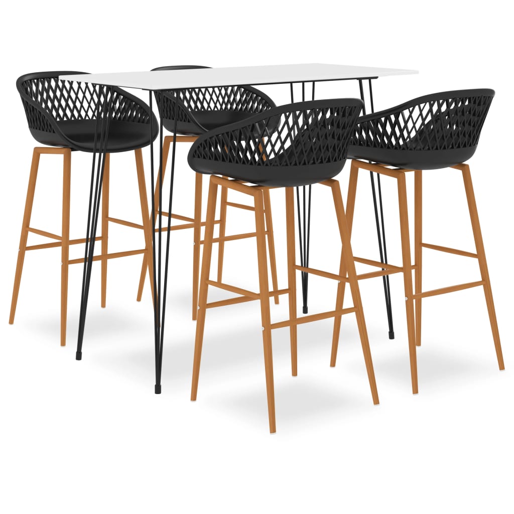 5 Piece Bar Set White and Black - Tyrell & Tyrell