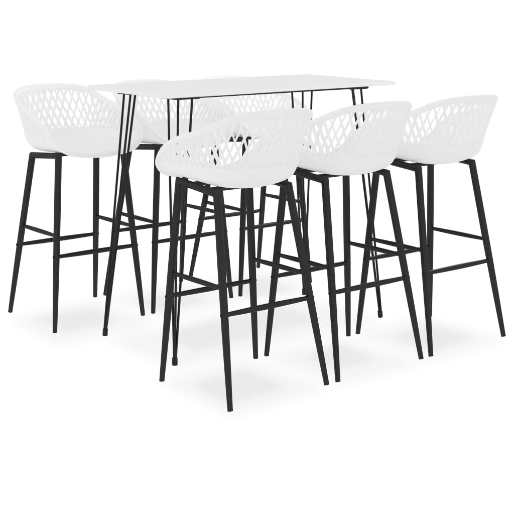 7 Piece Bar Set White - Merlin Deals