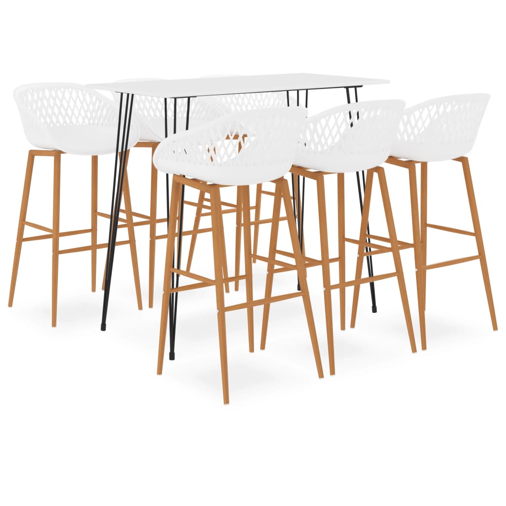 7 Piece Bar Set White - Discount Dealers