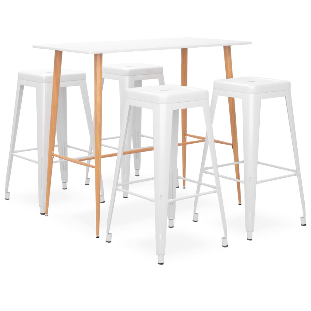5 Piece Bar Set White - Merlin Deals