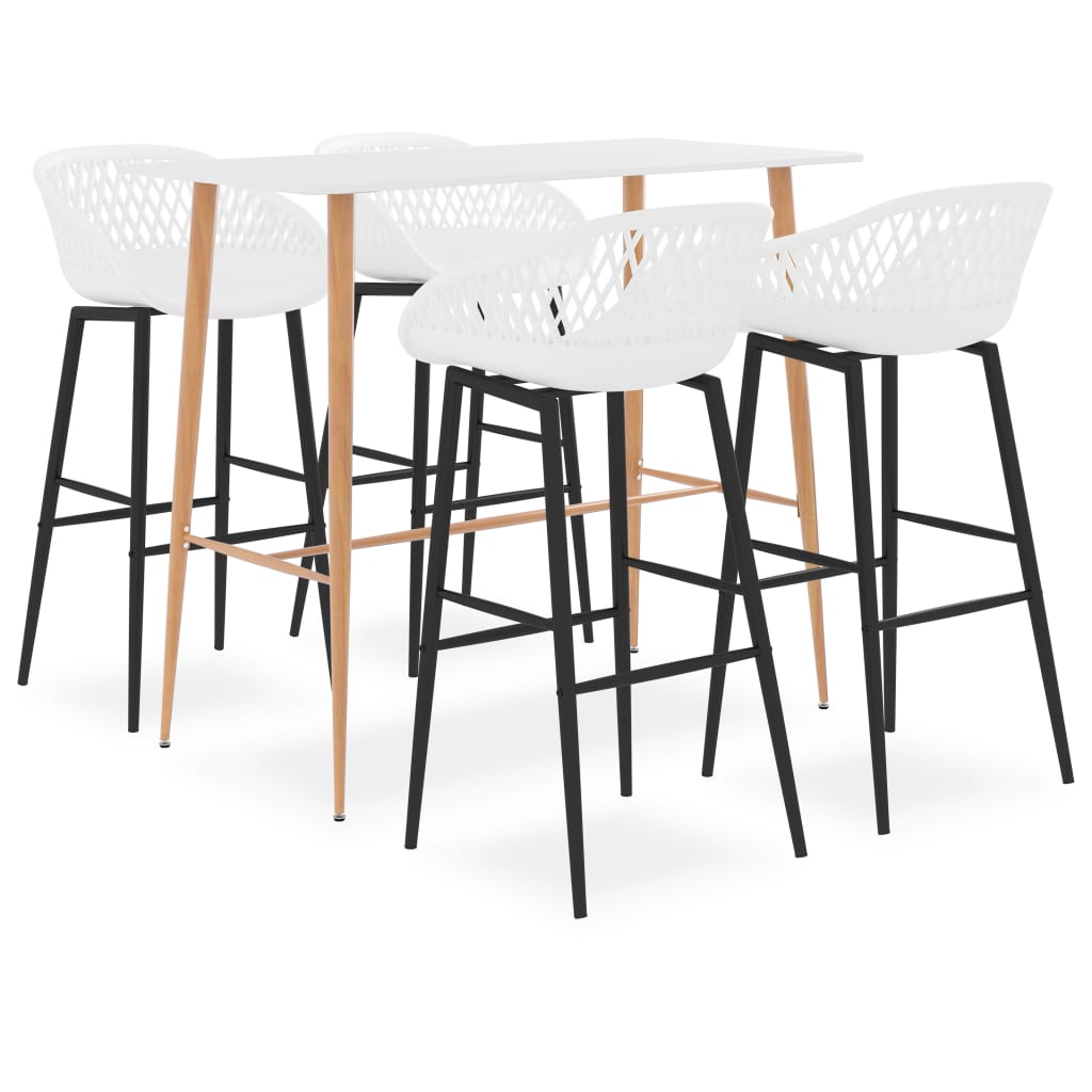 5 Piece Bar Set White - Merlin Deals