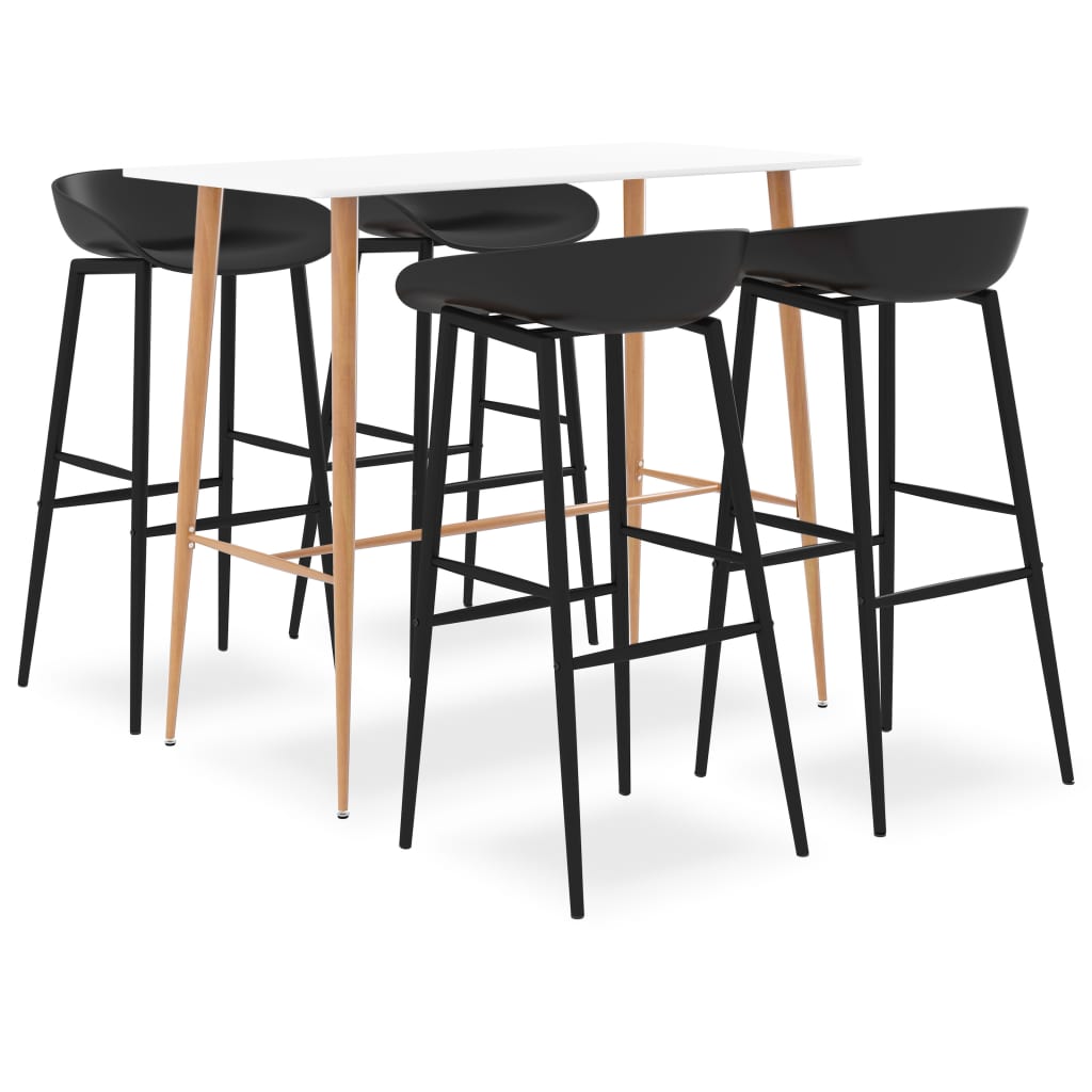 5 Piece Bar Set White and Black - All Things Good