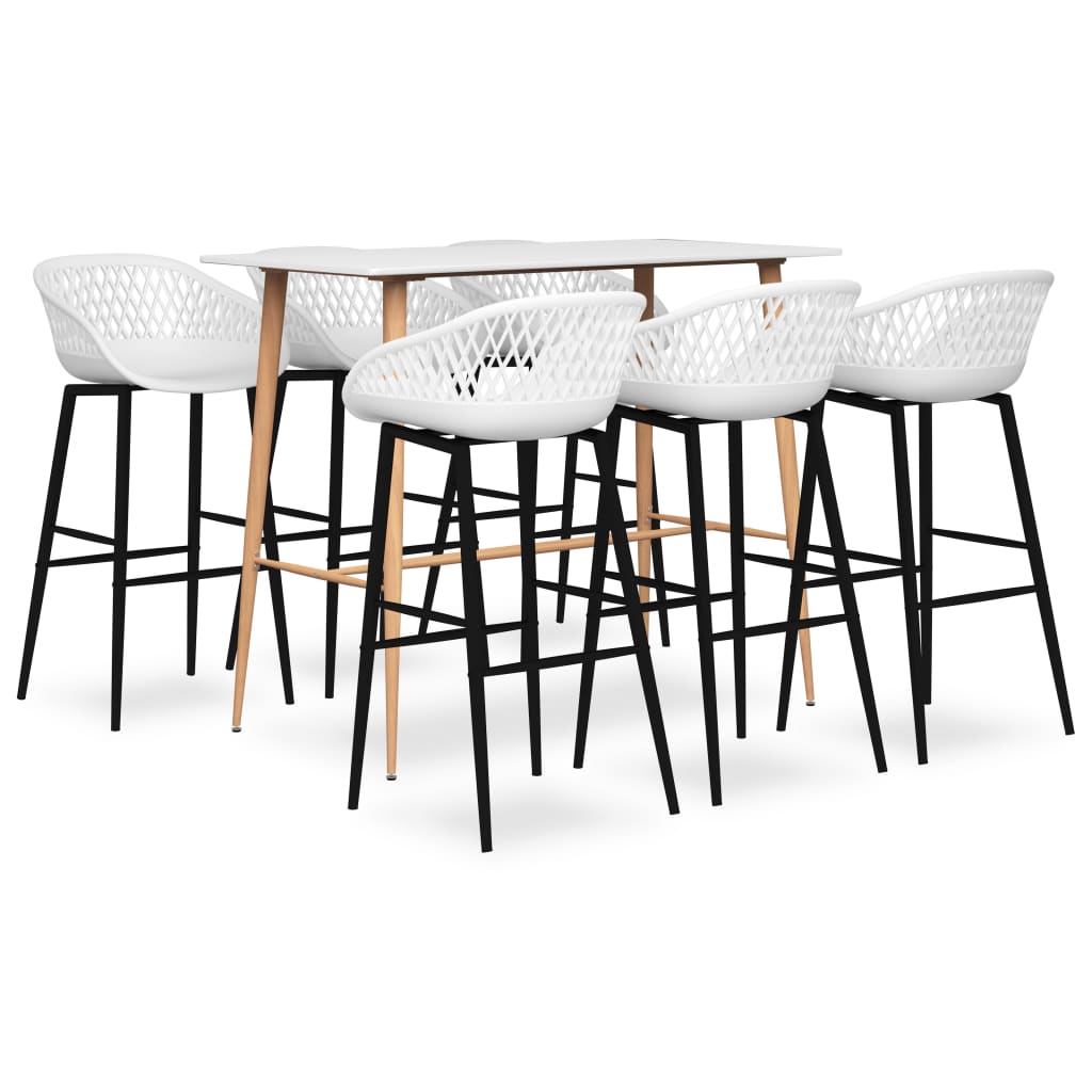 7 Piece Bar Set White - Brittle & Co