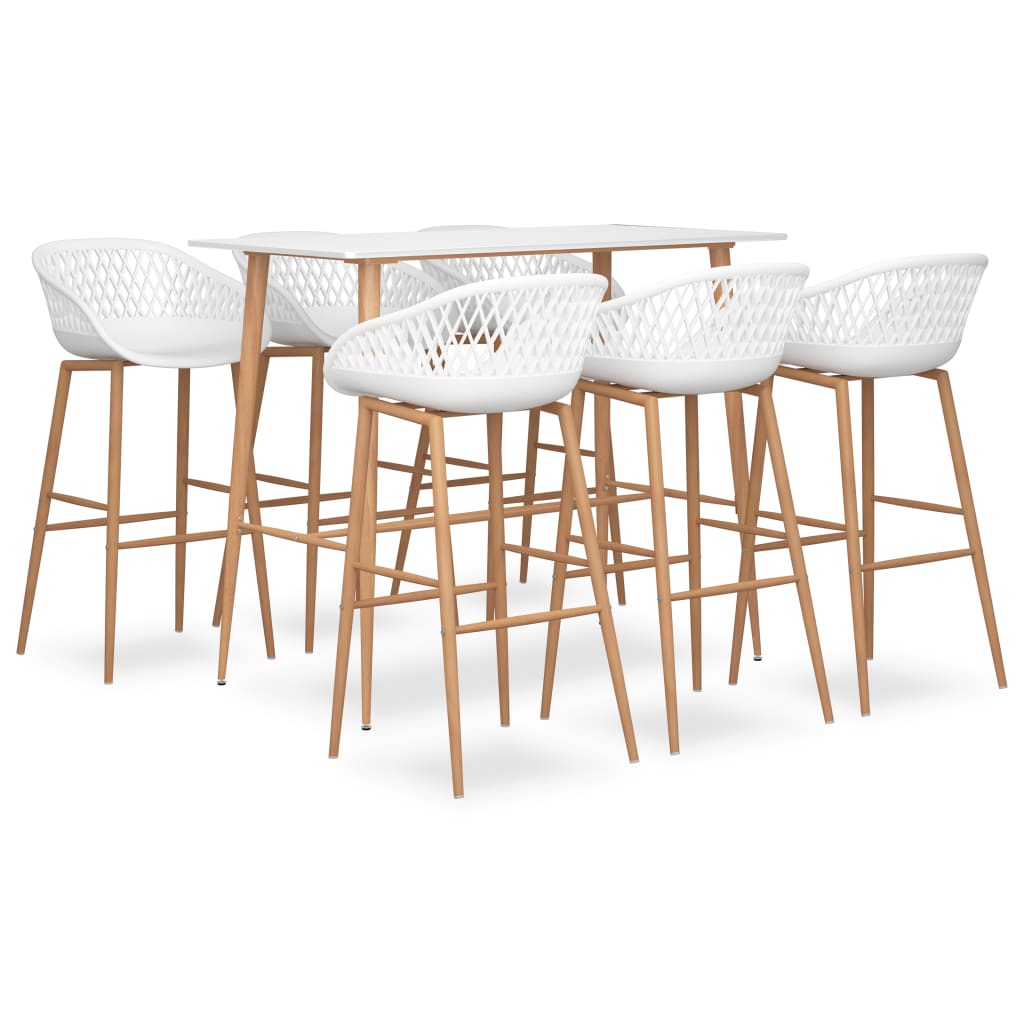 7 Piece Bar Set White - Discount Dealers