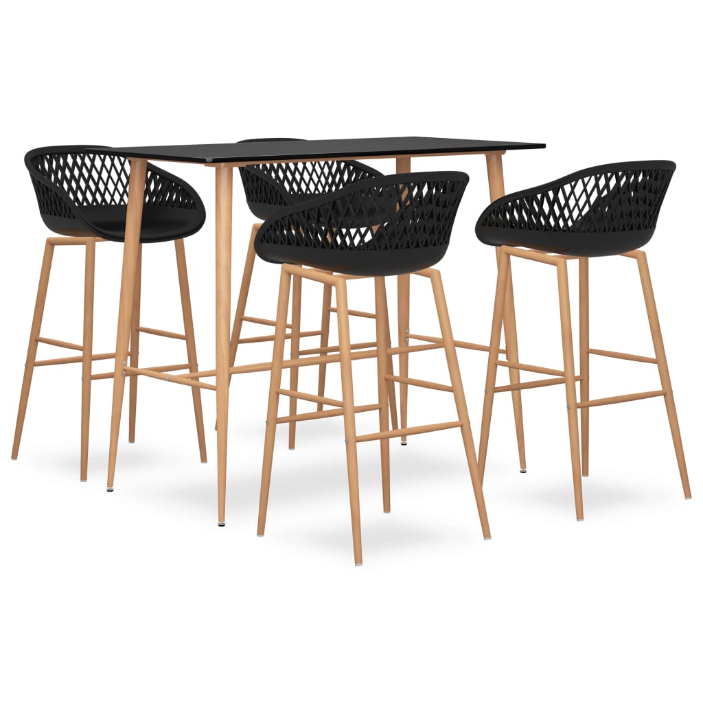 5 Piece Bar Set Black - Style and Chic
