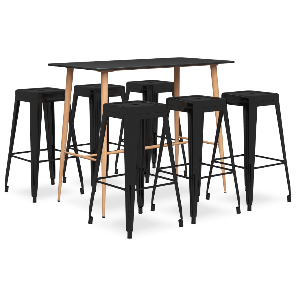 7 Piece Bar Set Black - Brittle & Co