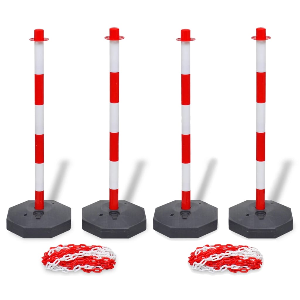 Set of 4 Chain Posts and 2 Plastic Chians of 10 m Each - Sid & Sam