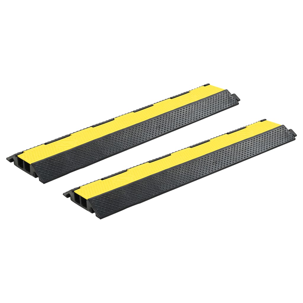 Cable Protector Ramps 2 pcs 2 Channels Rubber 101.5 cm - R and M Furniture