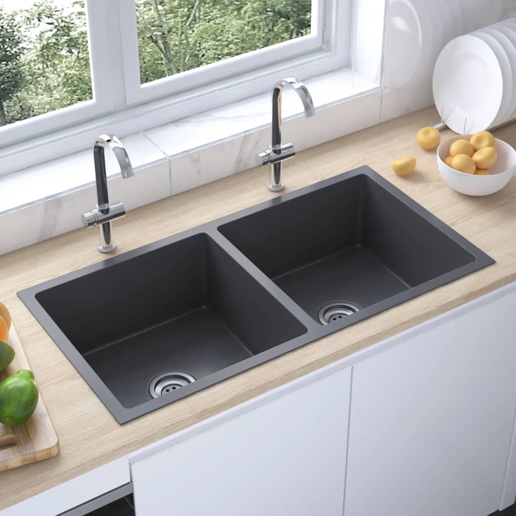 Handmade Kitchen Sink Black Stainless Steel - Design Hut