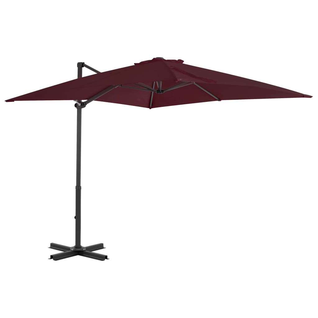 Cantilever Umbrella with Aluminium Pole Bordeaux Red 250x250 cm - Discount Dealers