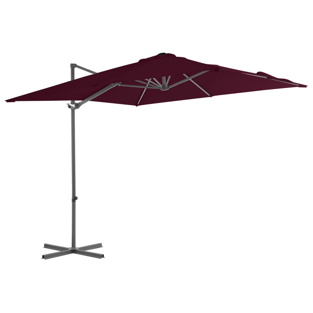 Cantilever Umbrella with Steel Pole Bordeaux Red 250x250 cm - The Home Maker