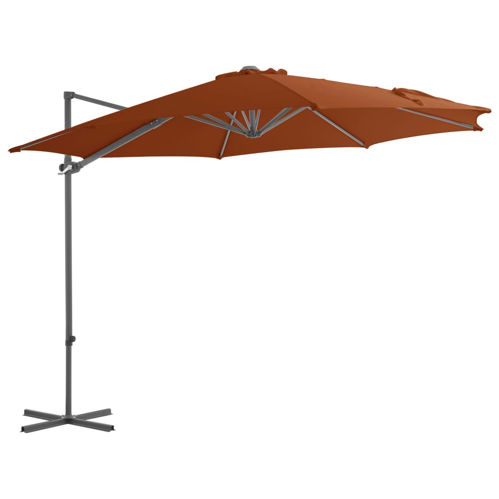 Cantilever Umbrella with Steel Pole Terracotta 300 cm - Millennium Furniture
