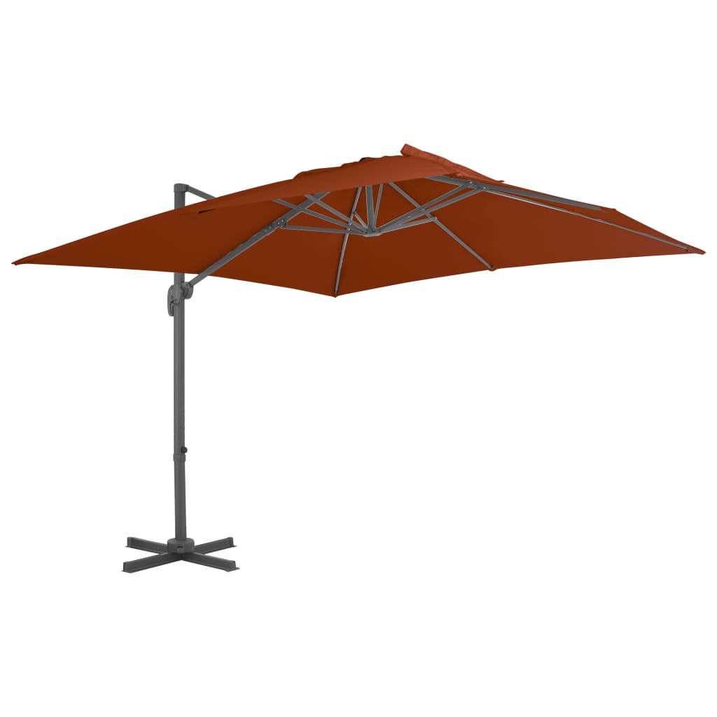 Cantilever Umbrella with Aluminium Pole Terracotta 300x300 cm - Merkel Designers