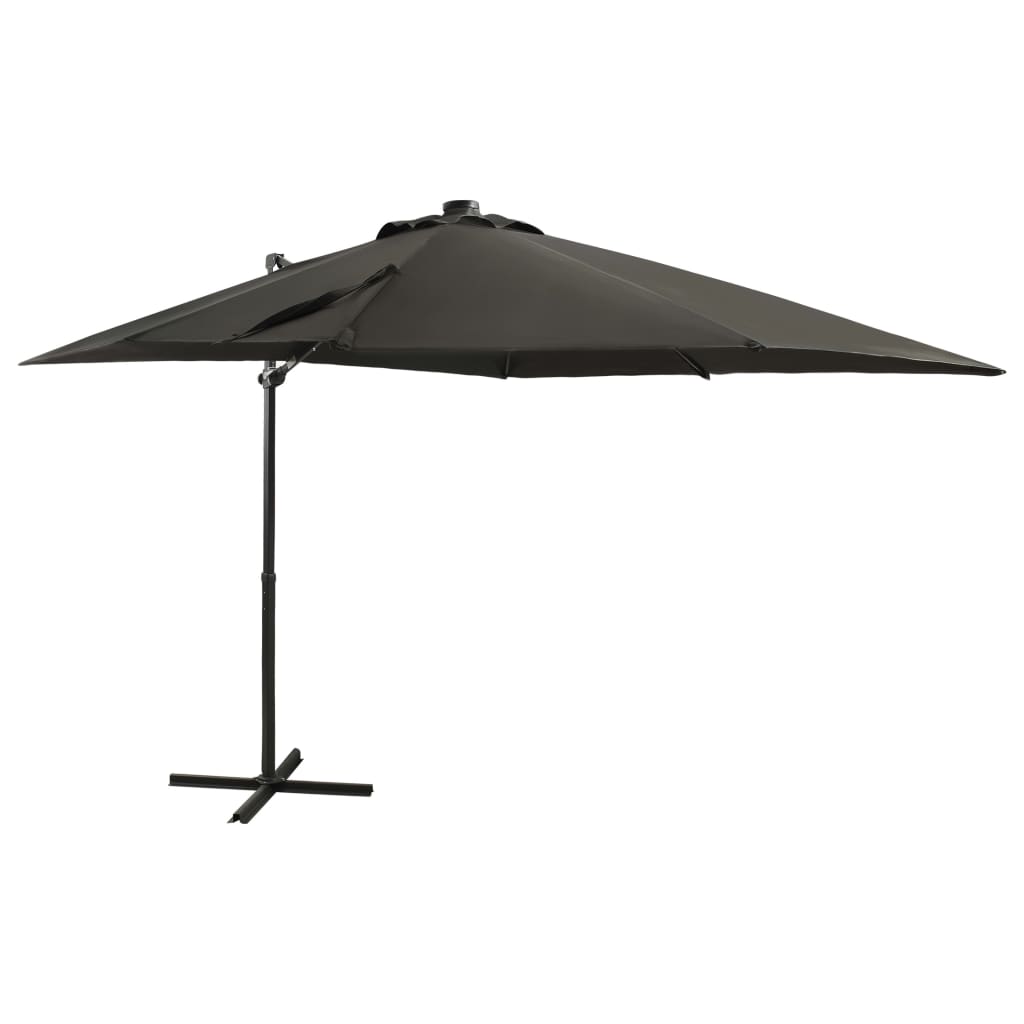 Cantilever Umbrella with Pole and LED Lights Anthracite 250 cm - Tyrell & Tyrell